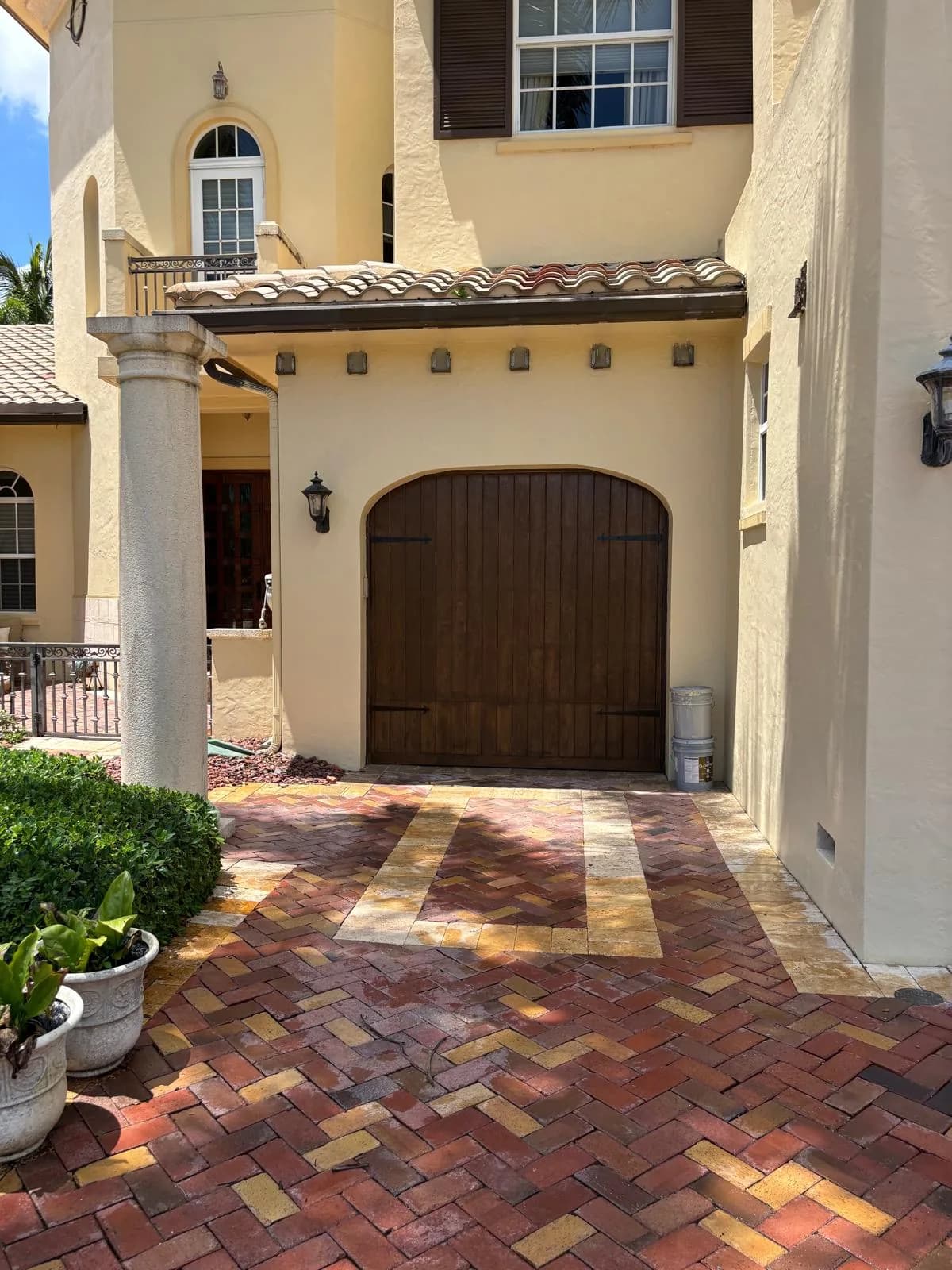 After: Exterior Stucco Repaint — Mediterranean Townhome